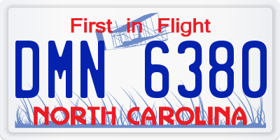NC license plate DMN6380