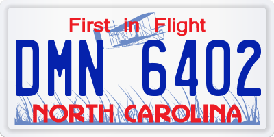 NC license plate DMN6402