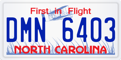 NC license plate DMN6403