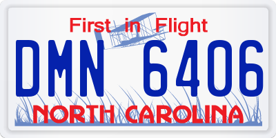 NC license plate DMN6406