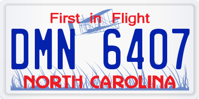 NC license plate DMN6407