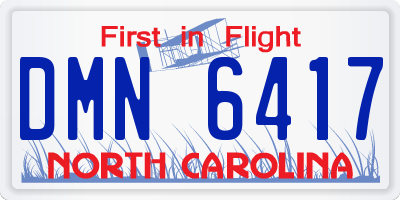 NC license plate DMN6417