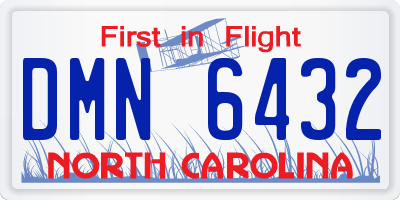 NC license plate DMN6432
