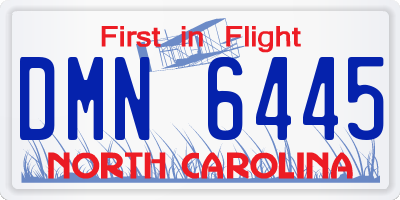 NC license plate DMN6445