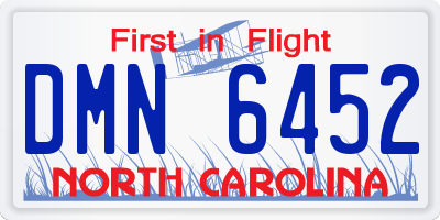NC license plate DMN6452