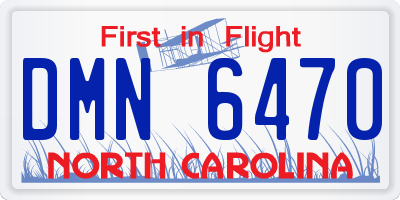 NC license plate DMN6470