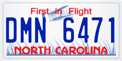NC license plate DMN6471