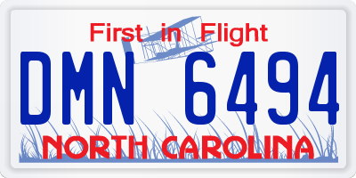 NC license plate DMN6494