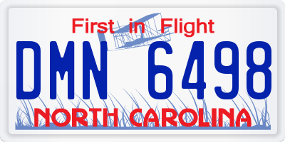 NC license plate DMN6498