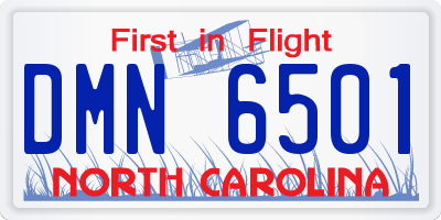 NC license plate DMN6501