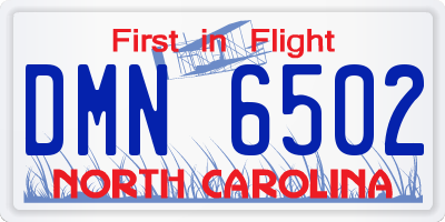 NC license plate DMN6502