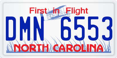 NC license plate DMN6553