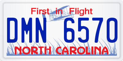 NC license plate DMN6570