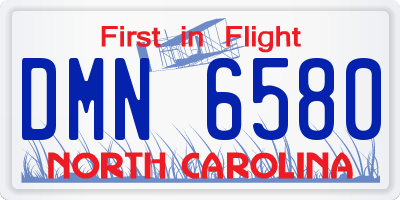 NC license plate DMN6580