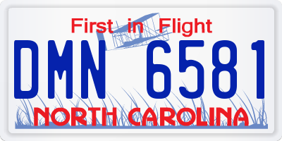 NC license plate DMN6581