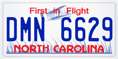 NC license plate DMN6629