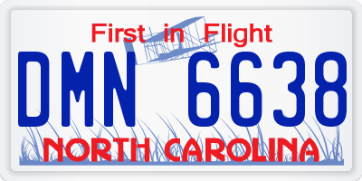 NC license plate DMN6638
