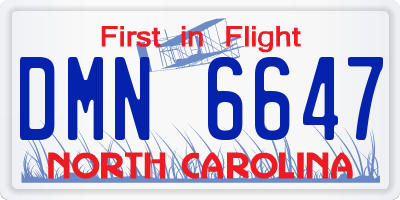 NC license plate DMN6647
