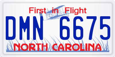 NC license plate DMN6675