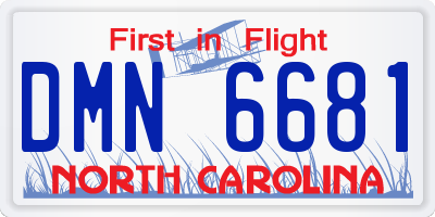 NC license plate DMN6681