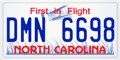 NC license plate DMN6698