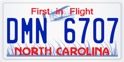 NC license plate DMN6707