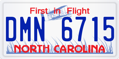 NC license plate DMN6715