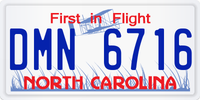 NC license plate DMN6716