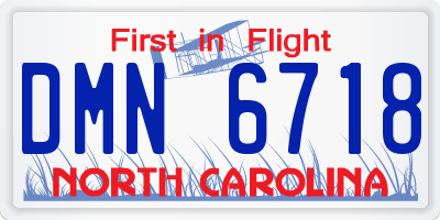 NC license plate DMN6718