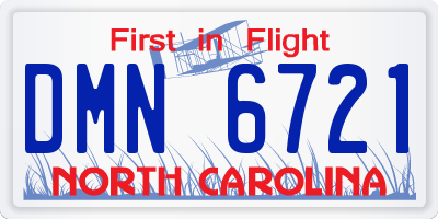 NC license plate DMN6721