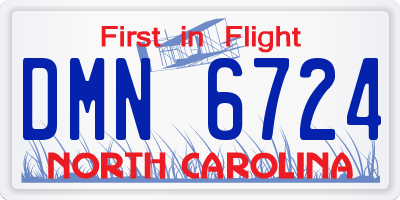 NC license plate DMN6724