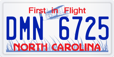 NC license plate DMN6725