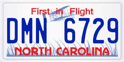 NC license plate DMN6729