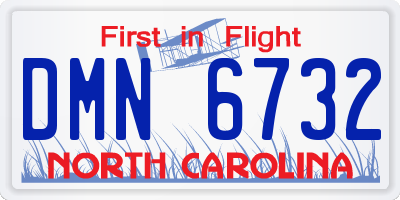 NC license plate DMN6732