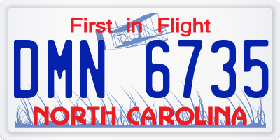 NC license plate DMN6735