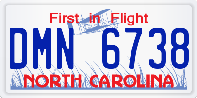 NC license plate DMN6738
