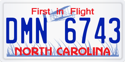 NC license plate DMN6743