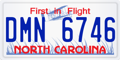 NC license plate DMN6746