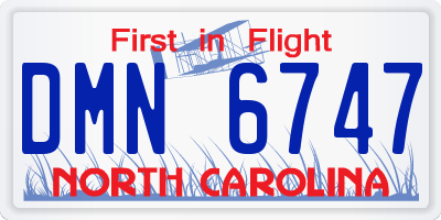 NC license plate DMN6747