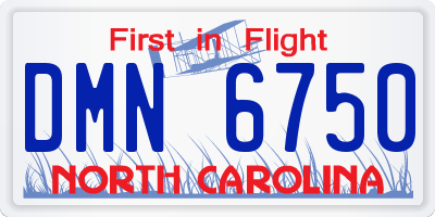 NC license plate DMN6750