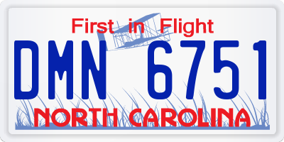 NC license plate DMN6751