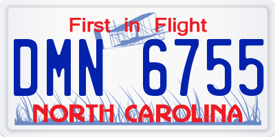 NC license plate DMN6755