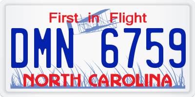 NC license plate DMN6759