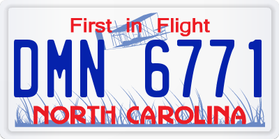 NC license plate DMN6771