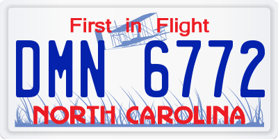 NC license plate DMN6772