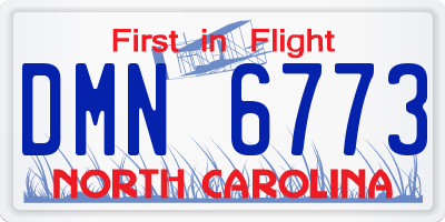 NC license plate DMN6773