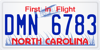 NC license plate DMN6783