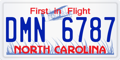 NC license plate DMN6787