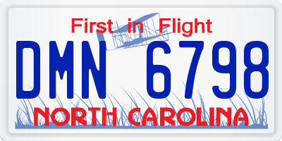 NC license plate DMN6798