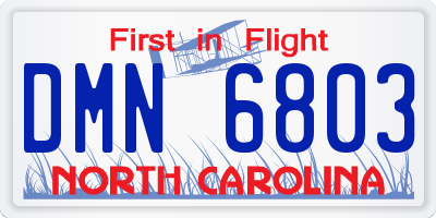 NC license plate DMN6803